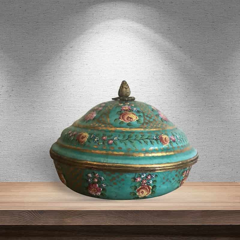 قندان مسی فیروزه مناسب دکوراسیون و پذیرایی ایرانی